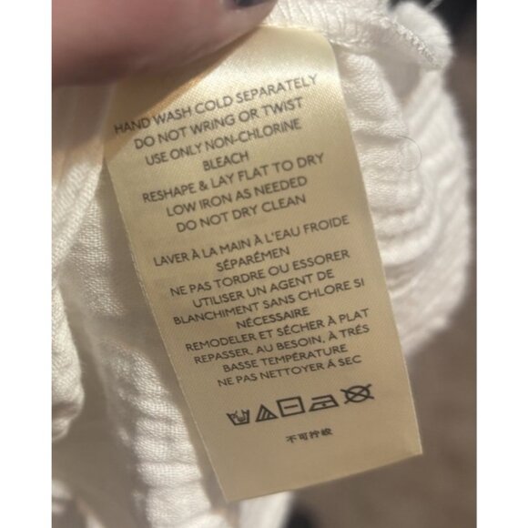 Free People We the Free DALLAS CROP HENLEY TOP IN WHITE Womens Top Size XL - Picture 9 of 10